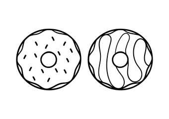 hand drawn donut on a white background