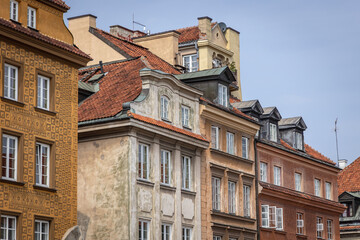 Fototapeta na wymiar Apartments on Castle Square in Old Town of Warsaw, Poland