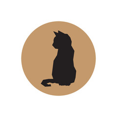 mosaic cat silhouette, vector logo icon
