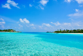 Malediven wunderschöner Blick auf die Insel