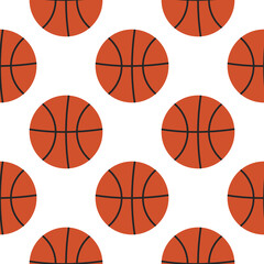 basketball seamless pattern on white background