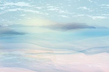 Dead sea pastel, vector watercolor abstract illustration. Minimal and vibrant background suitable for booklets, web, brochures, flyers.