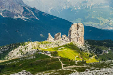 Impressive rock formation in Dolomites