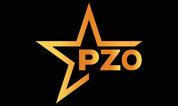 PZO golden luxury star icon three letter logo design vector template. royal logo | luxury logo | jewelry logo | premium logo | iconic logo | Victoria logo |	