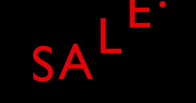 Text animation of the word sale.