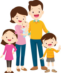 Family character-father mother and children