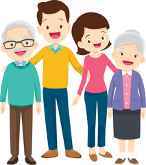 Fototapeta premium Family character-father mother and children