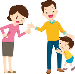 Family character-father mother and children