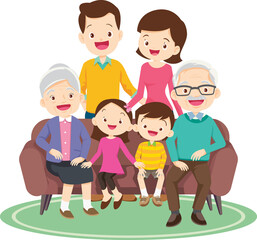 Family character-father mother and children