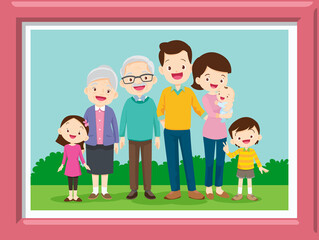 Obraz premium Family character-father mother and children