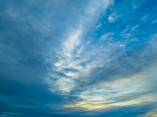 Obraz na płótnie Canvas Sunrise skyscape with soft high cloud