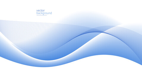 Curve shape flow vector abstract background in light blue gradient, dynamic and speed concept, futuristic technology or motion art.