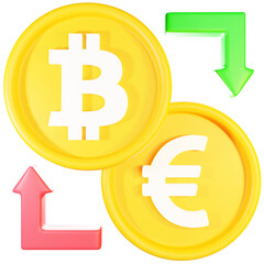 bitcoin exchange 3d illustration