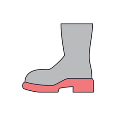 Boots footwear icon in color, isolated on white background 