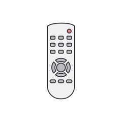 TV remote icon in color, isolated on white background 
