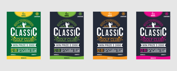 Golf flyer template. Golf tournament invitation flyer template graphic design.