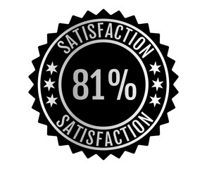 
81% Satisfaction Sign Vector transparent background Silver Color