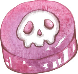 Halloween candy watercolor painting for design.