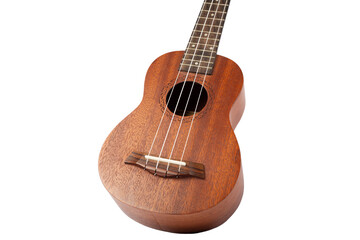 Obraz na płótnie Canvas Wooden ukulele guitar isolated over white background.