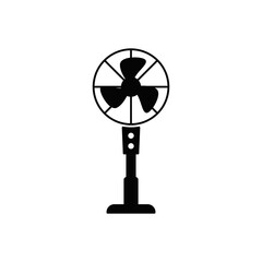 Obraz premium Pedestal fan icon in black flat glyph, filled style isolated on white background