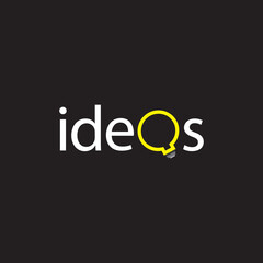 idea writing logo and lights, vector logo icon