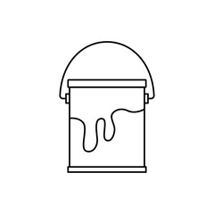 Color paint bucket icon in line style icon, isolated on white background