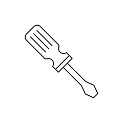 screwdriver icon in line style icon, isolated on white background