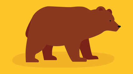 brown bear on yellow background