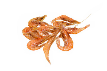 Dried prawn isolated on white background, Dried shrimp isolated