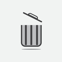 open trash can vector logo icon