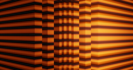 Render with black-orange corners surface
