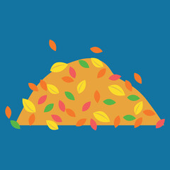 A pile of collected fallen leaves