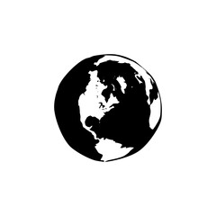 Obraz premium Globe earth icon in doodle style