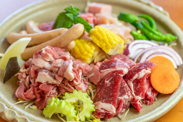 焼肉の盛り合わせ