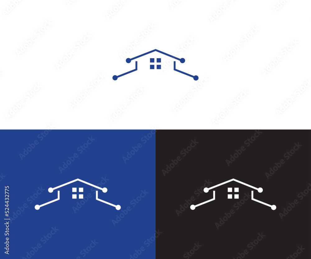 Wall mural smart home technology logo design