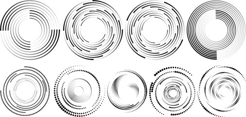 Halftone dots in circle form. round logo . vector dotted frame . design element