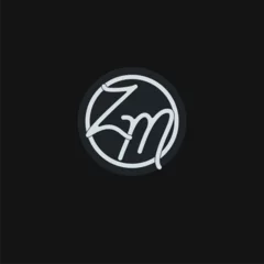 Foto op Aluminium Initials ZM logo monogram with simple circle line design inspiration © Adef