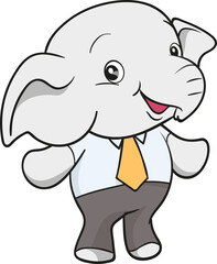 cute elephant business official mascot cartoon