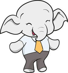 cute elephant business official mascot cartoon