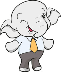 cute elephant business official mascot cartoon