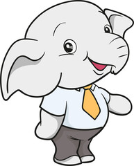 cute elephant business official mascot cartoon