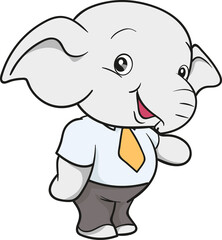 cute elephant business official mascot cartoon