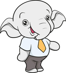 Obraz premium cute elephant business official mascot cartoon