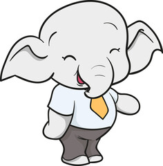 Fototapeta premium cute elephant business official mascot cartoon