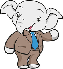cute elephant business official mascot cartoon