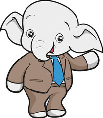 cute elephant business official mascot cartoon