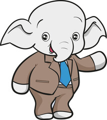cute elephant business official mascot cartoon