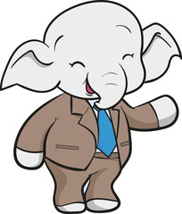 cute elephant business official mascot cartoon