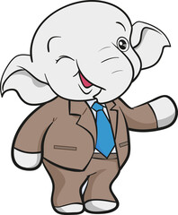 cute elephant business official mascot cartoon