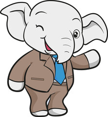 cute elephant business official mascot cartoon